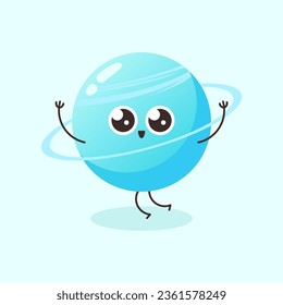 Cute uranus happy simple isolated vector image
