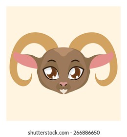 Cute urial avatar with flat colors