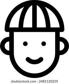 Cute User Outlined Icon Illustration