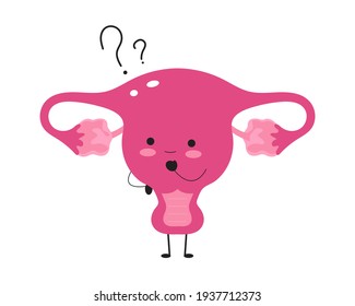 Cute uterus with confused expression