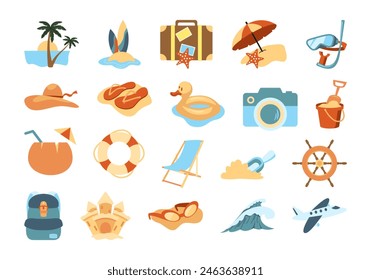 Cute Vacation Illustration Element Set