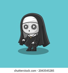 cute valak vector illustration. cute ghost illustration