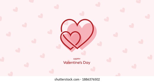 Cute valentiner Hintergrund mit modernem Stil, Liebe, Herz, Paar, Premium-Vektorgrafik