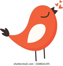 Ilustración del vector de aves de San Valentín lindo aislada en fondo blanco
