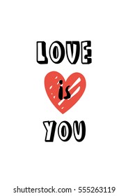 Cute Valentine Card design. Vector illustration.