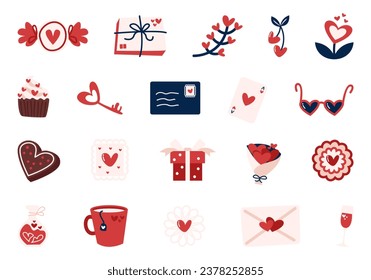 Conjunto de elementos de Día de San Valentín