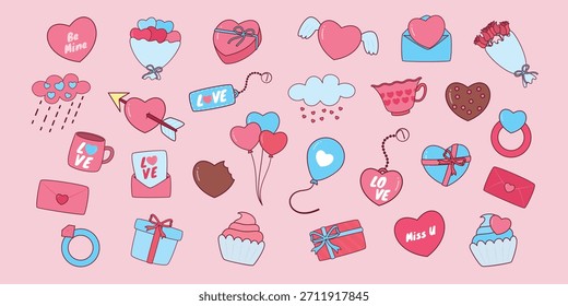 Coleção de Ilustração de Elemento de Valentim Bonito