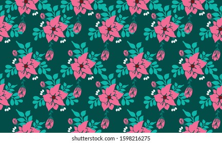 Cute valentine flower pattern background, elegant design pink flower.