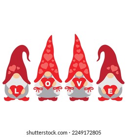 Cute Valentine gnomes Vektorgrafik