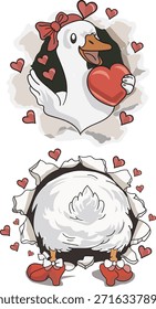 Süße Valentine Gans Breaking durch Sweatshirt Design