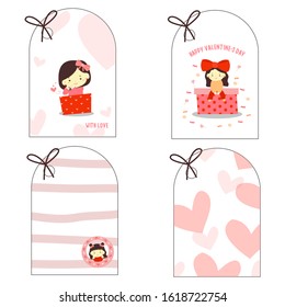 cute valentine a hang love tag card.