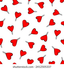 Cute Valentine Hearts Seamless Pattern.