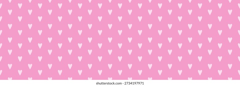 Cute Valentine Hearts, Seamless pattern texture, Web banner