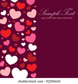 Cute Valentine love congratulation card with border of hearts