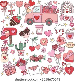 cute Valentine love decorative accessory element  doodle