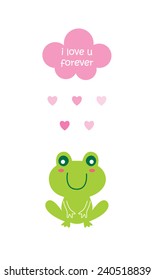 cute valentine love frog