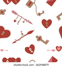 Cute Valentine love seamless pattern