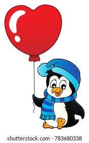 Cute Valentine penguin theme image 1 - eps10 vector illustration.