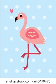 cute valentine pink flamingo