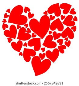 Cute Valentine Red Hearts Vector