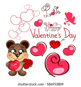 Cute Valentine s Day Teddy Bear with Heart That Says Mine