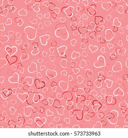 Cute valentine seamless pattern with hearts. Vector illustration
