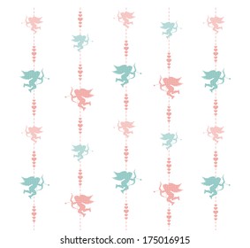 Cute valentine seamless pattern. Vector. Illustration.