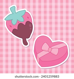 Cute Valentine Themed Art with simple color. Love Valentine Decoration vector design icon arts. Pink, Red, White, color