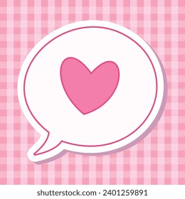 Cute Valentine Themed Art with simple color. Love Valentine Decoration vector design icon arts. Pink, Red, White, color