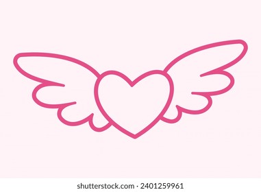 Cute Valentine Themed Art with simple color. Love Valentine Decoration vector design icon arts. Pink, Red, White, color