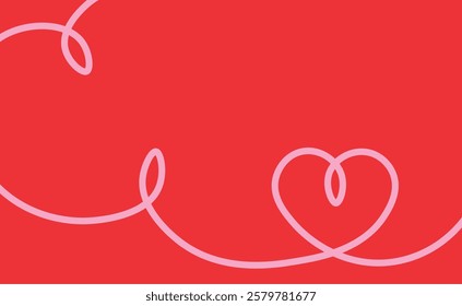 Cute Valentines Day abstract flat illustration. Hand drawn heart shapes, abstract background, valentines day concept for kids education, party, celebration, banner, frame