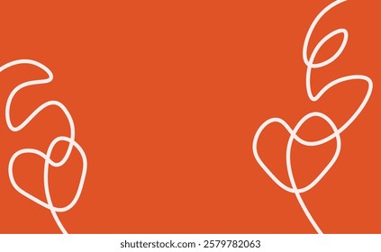 Cute Valentines Day abstract flat illustration. Hand drawn heart shapes, abstract background, valentines day concept for kids education, party, celebration, banner, frame