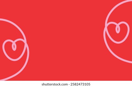 Cute Valentines Day abstract flat illustration. Hand drawn heart shapes, abstract background, valentines day concept for kids education, party, celebration, banner, frame