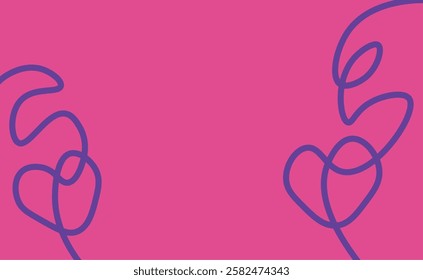 Cute Valentines Day abstract flat illustration. Hand drawn heart shapes, abstract background, valentines day concept for kids education, party, celebration, banner, frame