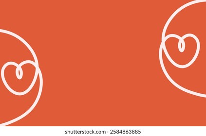 Cute Valentines Day abstract flat illustration. Hand drawn heart shapes, abstract background, valentines day concept for kids education, party, celebration, banner, frame