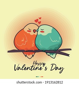 Cute valentine's day bird couple