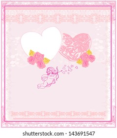 Cute valentines day card with cupids