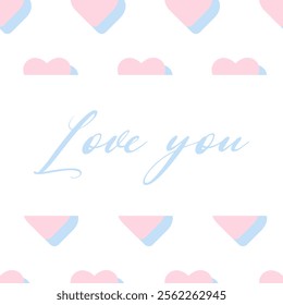 Cute Valentine's Day card. Declaration of love. Happy Valentine’s Day typography poster with handwritten calligraphy text. Card, poster, cover, ads, banner. Modern design trendy minimal typography.