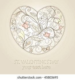 Cute valentine`s day card with free place for your text