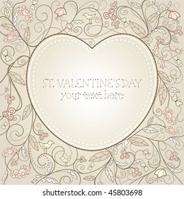 Cute valentine`s day card with free place for your text