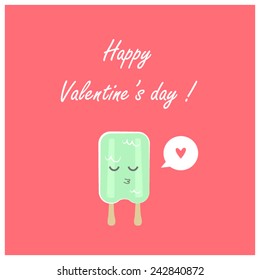 Cute Valentines Day card. Vector illustration.