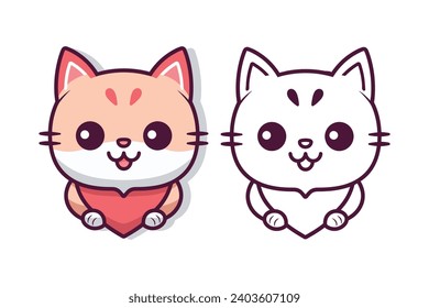 Cute Valentine's Day cat icon
Kawaii cat  graphics
Adorable cat Valentine's illustrations
Sweetheart kitten icon
Romantic kitty vector