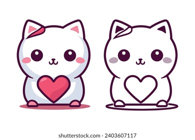 Cute Valentine's Day cat icon
Kawaii cat  graphics
Adorable cat Valentine's illustrations
Sweetheart kitten icon
Romantic kitty vector