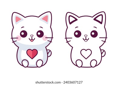 Cute Valentine's Day cat icon
Kawaii cat  graphics
Adorable cat Valentine's illustrations
Sweetheart kitten icon
Romantic kitty vector