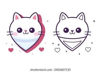 Cute Valentine's Day cat icon
Kawaii cat  graphics
Adorable cat Valentine's illustrations
Sweetheart kitten icon
Romantic kitty vector