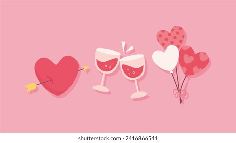 Cute valentine's day element collection