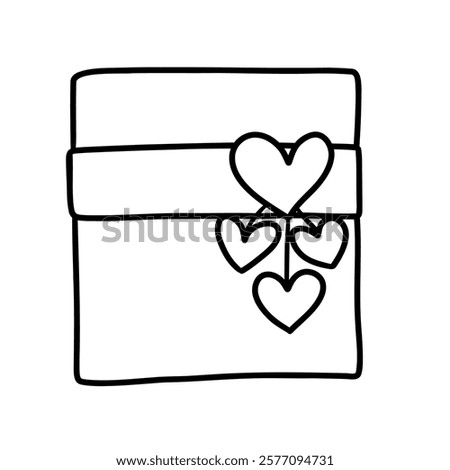 Cute Valentine's Day envelope outline illustration is a simple and charming design, perfect for decorating and filling with feelings of love and longing.