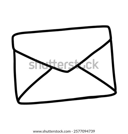 Cute Valentine's Day envelope outline illustration is a simple and charming design, perfect for decorating and filling with feelings of love and longing.