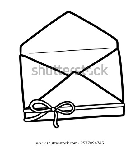 Cute Valentine's Day envelope outline illustration is a simple and charming design, perfect for decorating and filling with feelings of love and longing.