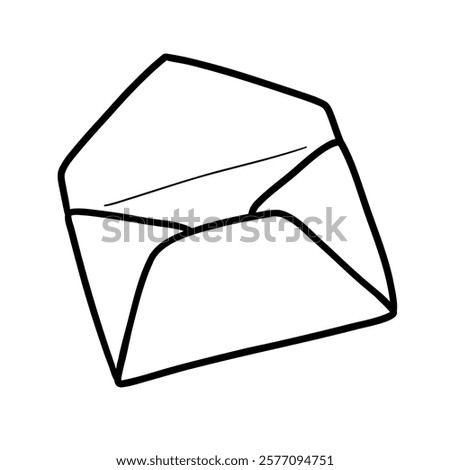 Cute Valentine's Day envelope outline illustration is a simple and charming design, perfect for decorating and filling with feelings of love and longing.